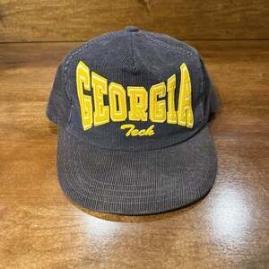 Vintage RARE Georgia Tech Yellow Jackets Corduroy Snapback Hat